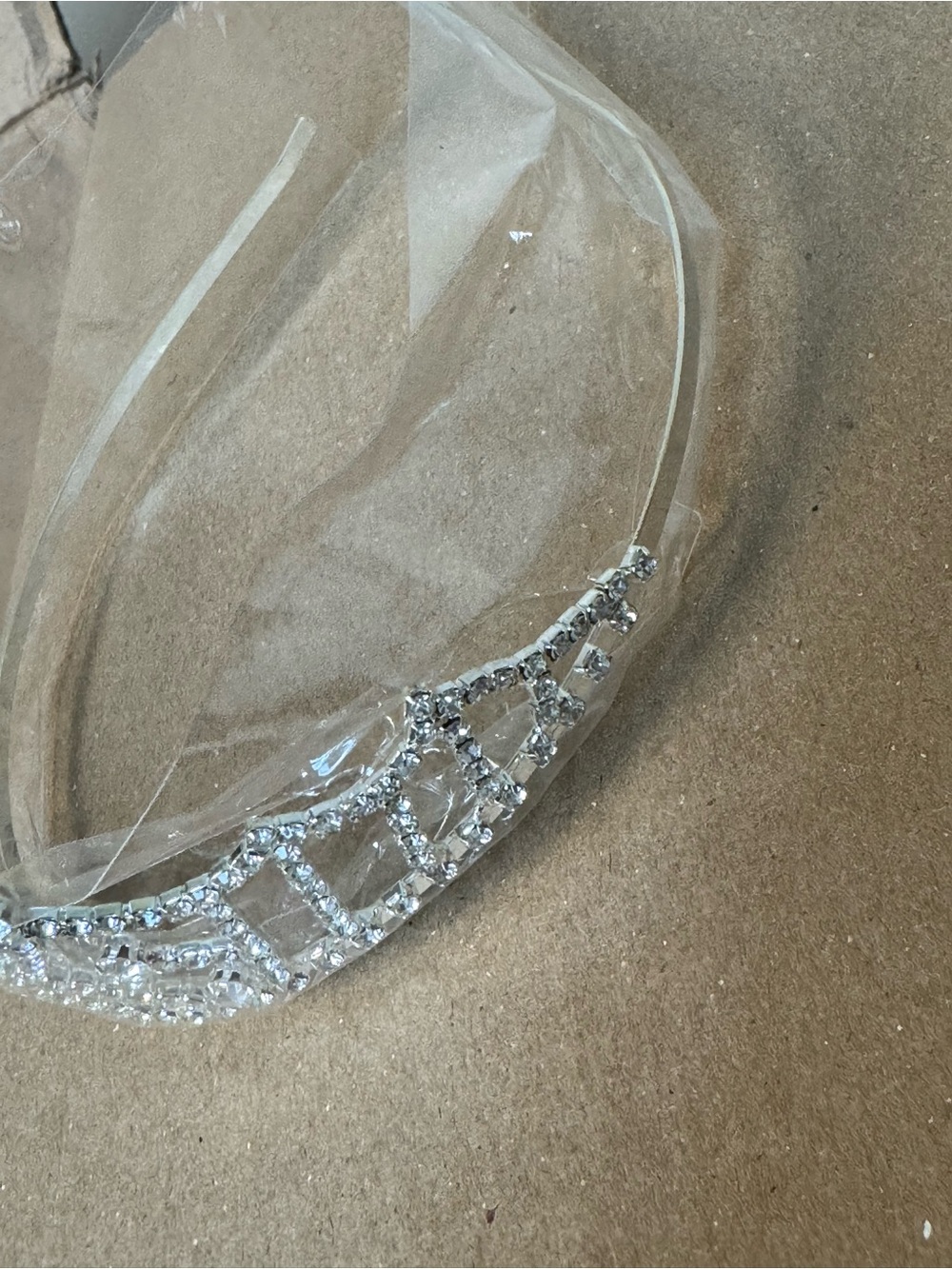 Silver Rhinestone Tiara Crown - Picture 6 of 8